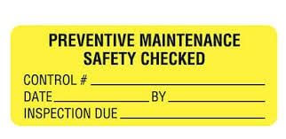 Biomedical repair preventitive maintenance tag